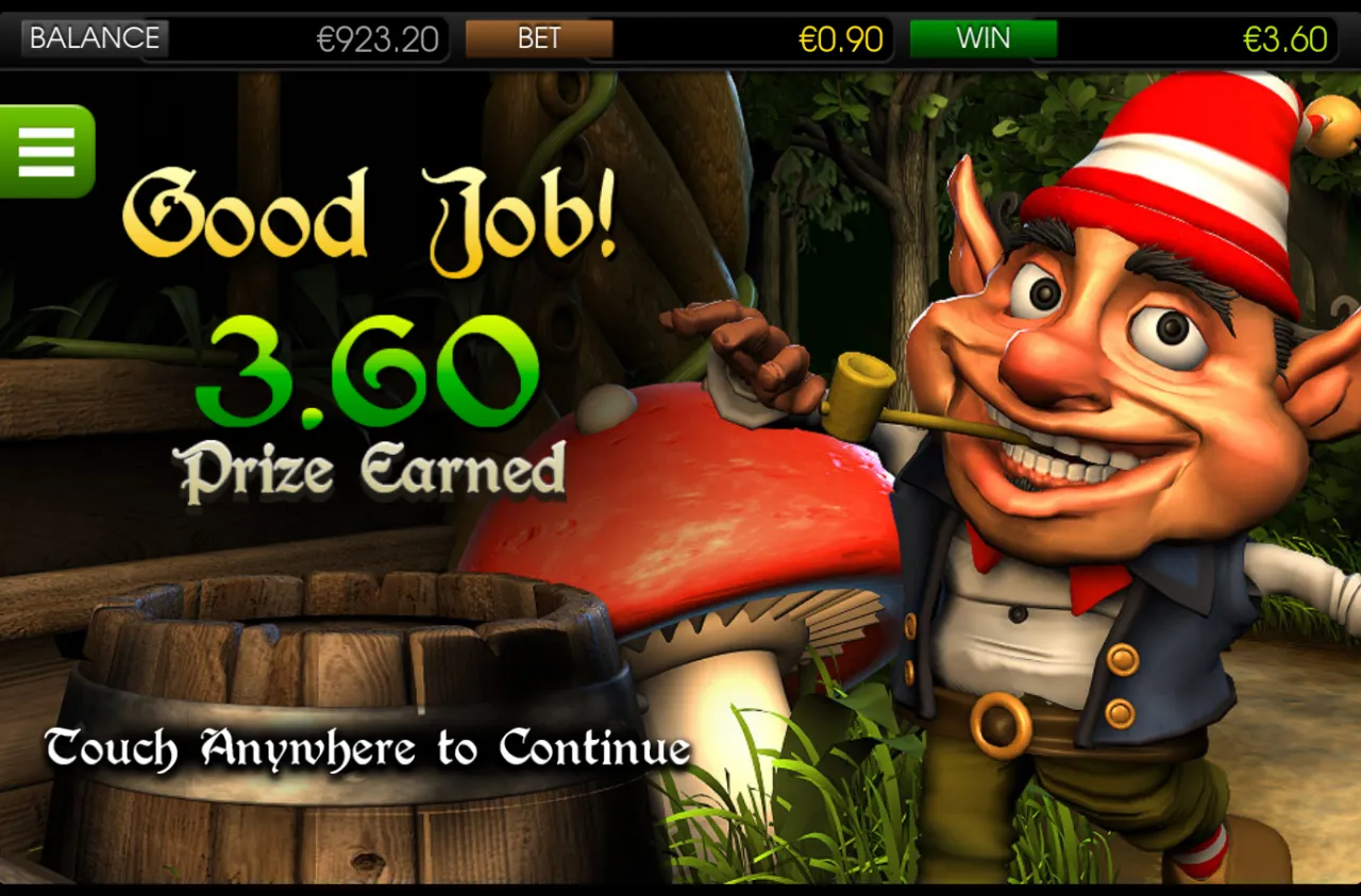 A goblin holding up a 3.60 Prize Earned placard
