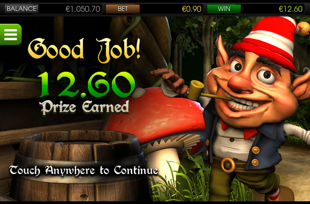A goblin holding up a 12.60 Prize Earned placard