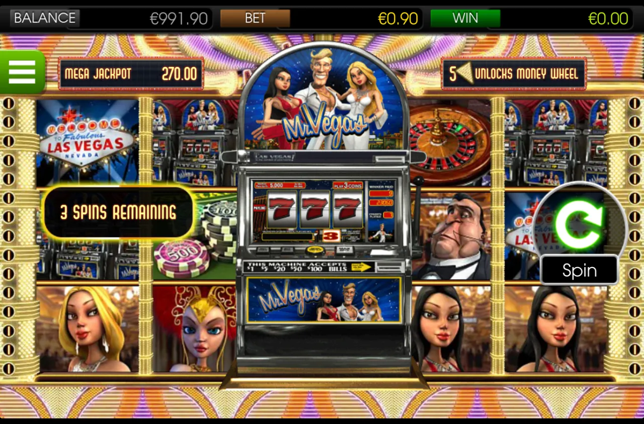 Three-reel 777 cabinet bonus with three spins remaining