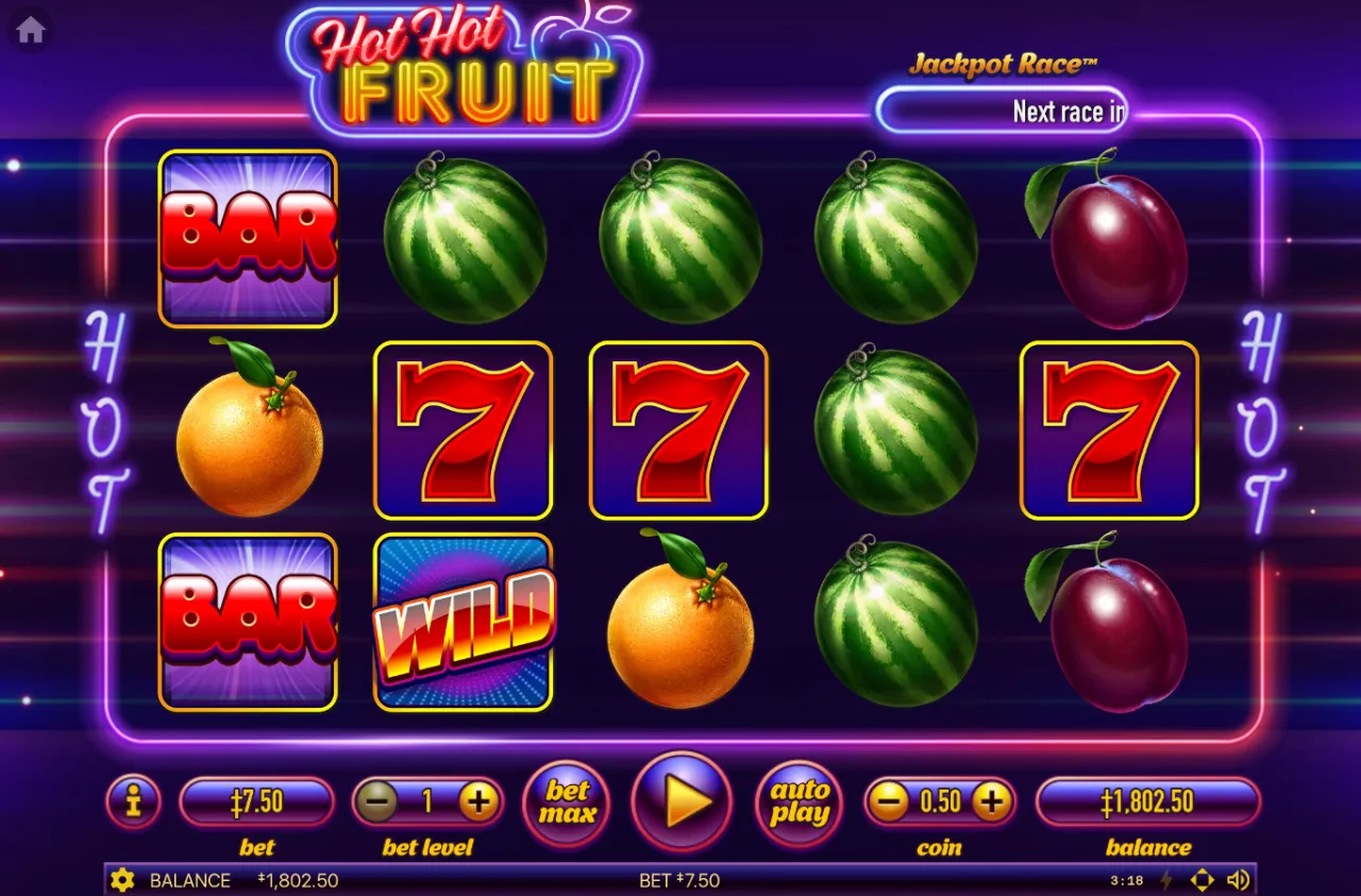 Starburst WILD on the bottom-left corner beside BARs and watermelons