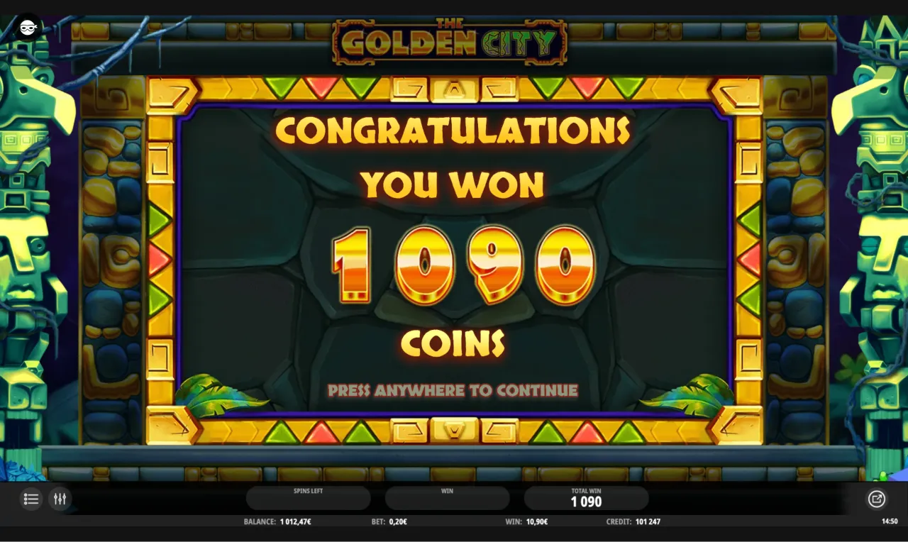 Trail Bonus result screen tallying the round's coin total