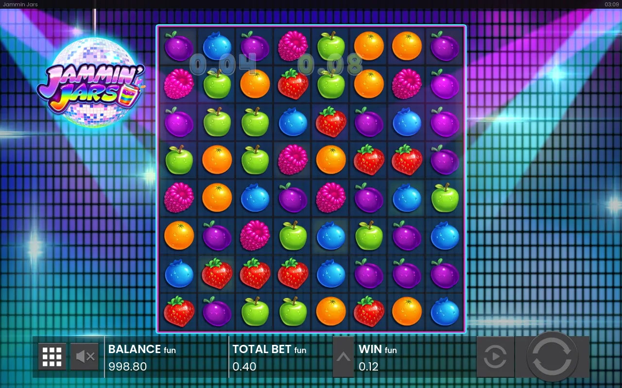 Two small fruit clusters resolving on one drop for 0.04 and 0.08